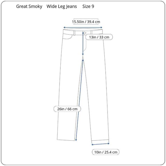 GREAT SMOKY Jeans Women Juniors 9 Wide Leg Crop Relaxed High Rise Button Fly NEW - Picture 3 of 6